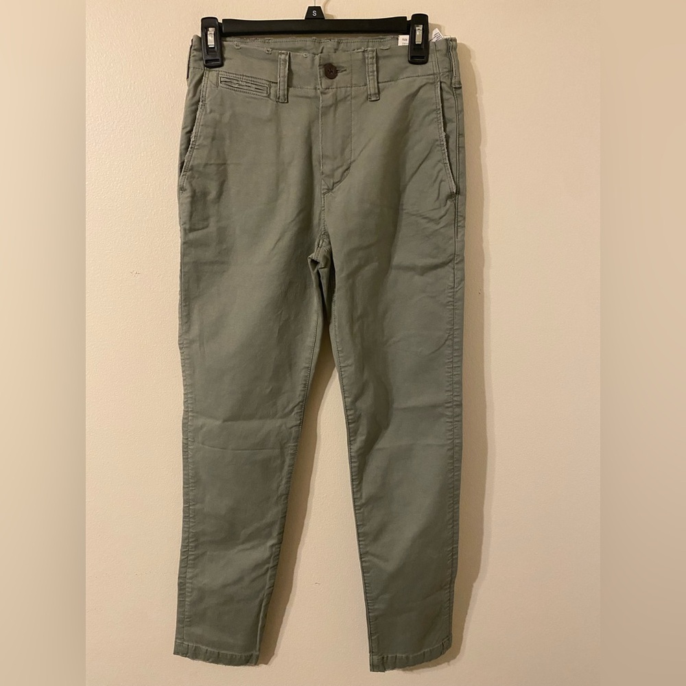New NWT American Eagle Sage Green Lived‎ In Khakis Slim Fit Flex 26" Waist